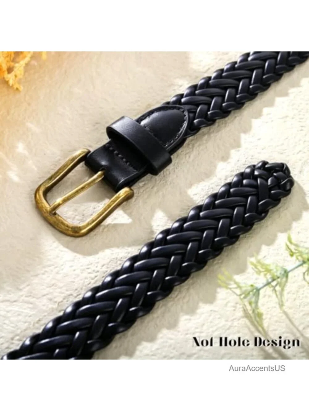 Leather Braided Belt Woven Waist Strap Jeans
